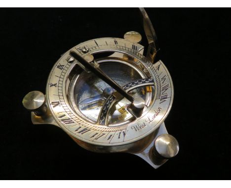 Brass compass &amp; sundial 