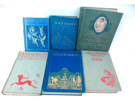 Colour Plate Children's Books : Carroll : Alice in Wonderland - Hudson; Hawthorne : Tanglewood Tales - Dulac; Swift :  Gulliv