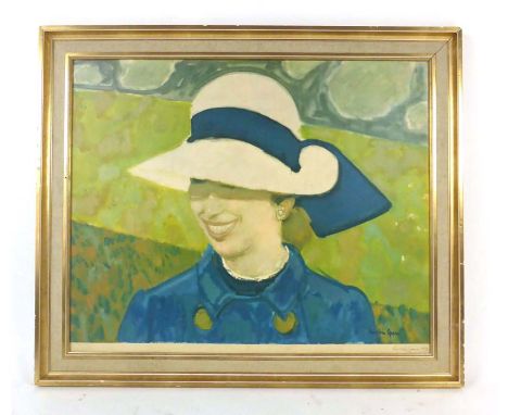 Ruskin Spear C.B.E.  R.A. (1911-1990),'The White Hat',signed in pencil and dated 1972,lithographic print,74 x 90 cm   CONDITI