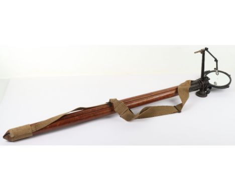 WW2 1940 British Heliograph, blackened brass example made by Luco Art Metal Co Ltd. Mounted onto collapsible wooden tripod. S