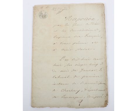 Interesting Folder of Documents Relating to Napoleonic Wars and Battle of Waterloo Including Letters Asking for Compensation 