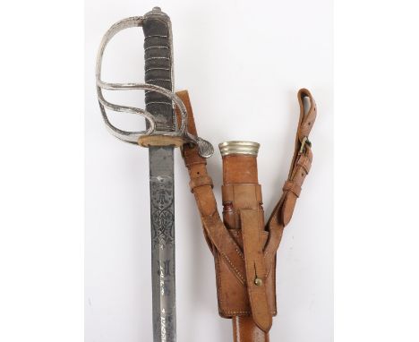 1821 Pattern Royal Field Artillery Officers Sword, blade by Wilkinson No. 38962 etched with crowned EdVIIR cipher, Royal Arms