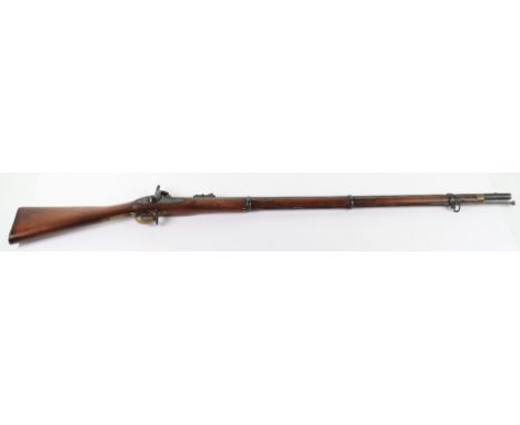 .577 3-Band Enfield Percussion Rifle, lock stamped 1856 TOWER with crowned VR on tail, barrel London proved, ramped ladder re