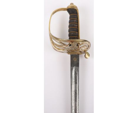 George V WWI Royal Army Medical Corps Officers Sword, regulation blade by Holt &amp; Sons, London, etched with crowned GVR, R