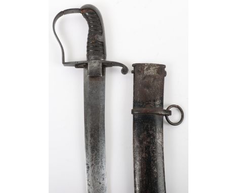 1796 Pattern Light Cavalry Officers Sword, regulation blade J J Runkel Solingen on back edge, iron stirrup hilt with rivetted