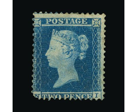 Great Britain - QV (line engraved) : (SG 23) 1854-57 small Crown perf 14 2d blue, plate 4, NI, off-centre to SW, short SW cor