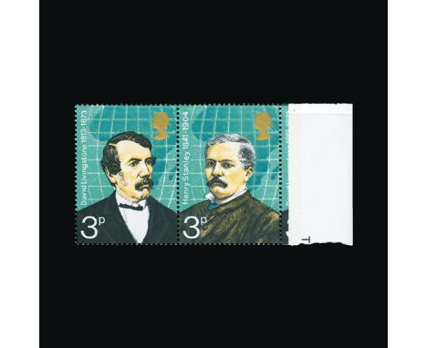 Great Britain - QEII (decimal) : (SG 923/924d) 1973 British Explorers 3p se-tenant marginal pair, light orange brown omitted,