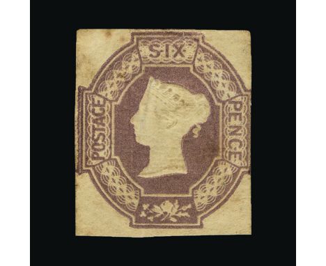 Great Britain - QV (embossed) : (SG 58) 1847 6d mauve, just into at right, light toning, m.m. Cat £19500 (image available)