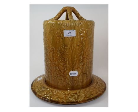 A Linthorpe pottery cheese stand and cover, 979, 30 cm high Condition report Report by GH

Two holes in top of cover with ass