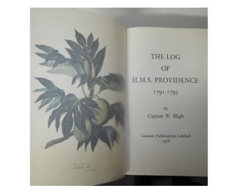 Bligh (Lieutenant William) The Log of H M S Providence 1791 to 1793, Genesis Publications Limited 1976, half calf, in a slip 