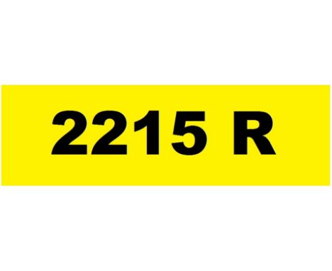 A cherished registration number, 2215 R, on retention