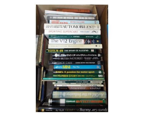 Assorted motoring volumes, including Harvey (Chris) E-Type End of an Era, Ludvigsen (Karl) The V12 Engine, Oliver (Michael) L