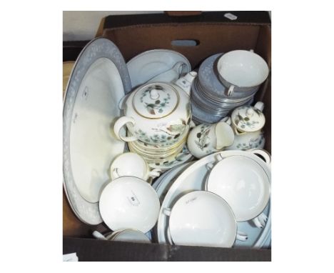 A Royal Doulton Andante pattern dinner and tea service, a Wedgwood Spring Morning pattern part tea service, and a Royal Doult