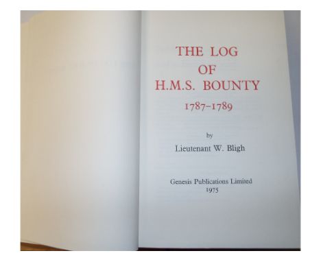 Bligh (Lieutenant William), The Log of H M S Bounty 1787 to 1789, Genesis Publications Limited 1975, half calf, in a slip cas