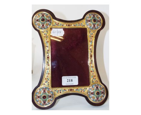 A Russian style photograph frame, with enamel decoration, 24 cm high