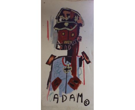 Stiffado Dante, Adam, mixed media on canvas, 100 x 50 cm, and eight others by the same (9)