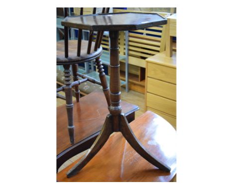 An elm tripod table, another similar, a corner whatnot, an oak chest of drawers, and other items (qty)