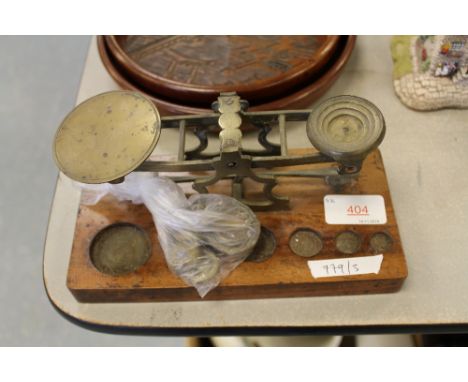 Brass postage scales and weights
