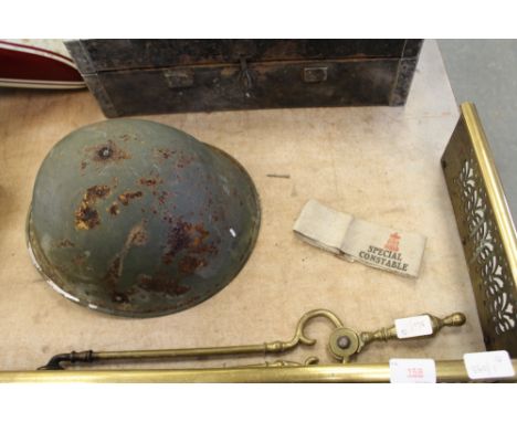 WW2 helmet & special constable arm band