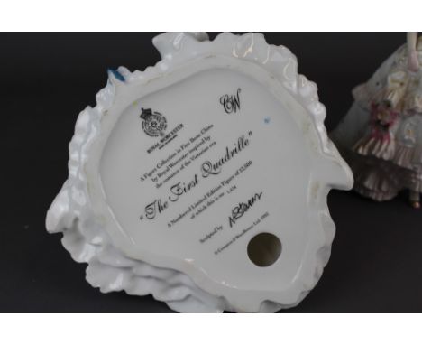 3 Royal Worcester 'Victorian era' figures, The Fairest Rose, Royal Debut and The First Quadrille
