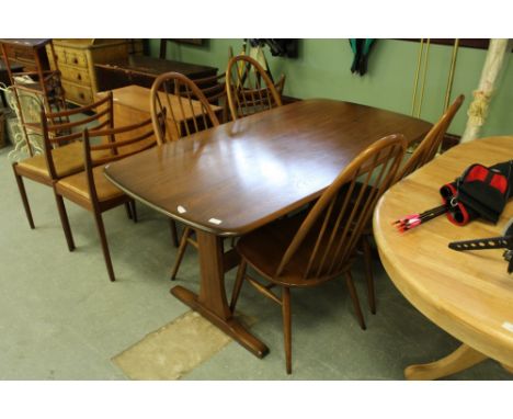 Ercol refectory table & 4 hoop back chairs