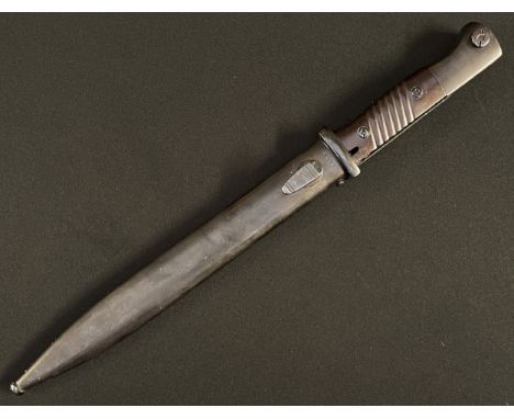 WW2 Third Reich Seitengewehr 98 K98 Bayonet with single edged fullered blade 245mm in length, maker marked "Coppel GmbH" alon