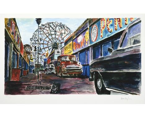 Bob Dylan (b.1941) American ''Amusement Park'' Signed and numbered 142/295, giclee print from ''The Beaten Path'', 2016, 43.5