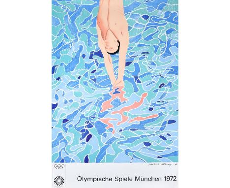 After David Hockney OM, CH, RA (b.1937) ''Diver Poster for Olympische Spiele München'' Lithograph printed in colours, 1972, p