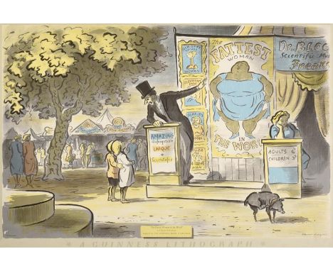 Edward Ardizzone CBE, RA (1900-1979) ''The Fattest Woman in the World, A Guinness Lithograph'' (1956) Lithograph, 50.5cm by 7