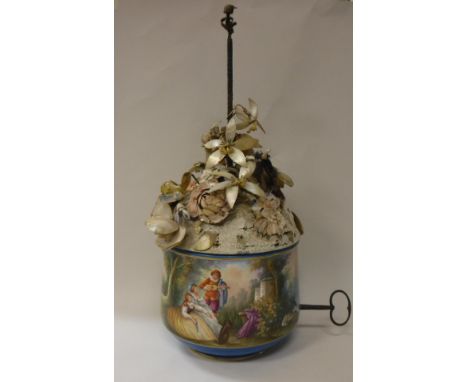 An automaton singing bird jardiniere in the manner of Blaise Bontems circa 1880 the perch amongst flowers of shell form the b