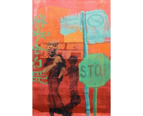 AFTER ANNA MARROW "Funkytown" limited edition screen print depicting figure in urban setting edition No. 2 from 4 signed, tit