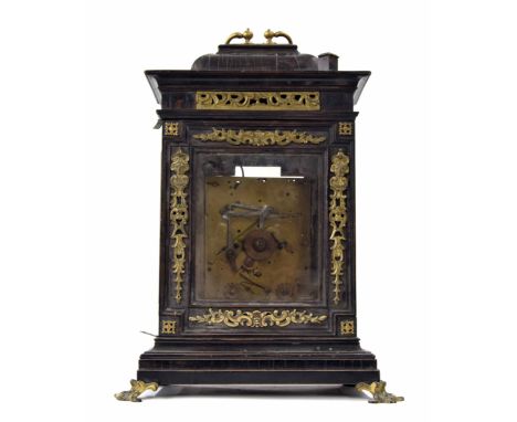 Interesting early English double fusee original verge bracket clock in need of extensive restoration&nbsp;(no dial), the move
