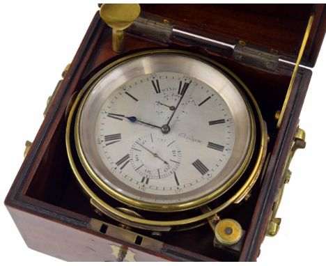 Parkinson &amp; Frodsham two day marine chronometer, the 3.5" silvered dial signed with the retailer's name Sorley, Glasgow, 