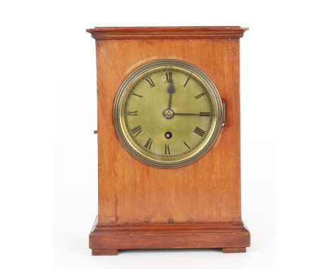 Faded mahogany single fusee bracket clock, the movement bearing the logo GRV (George V) within a circle, the 5" brass dial wi