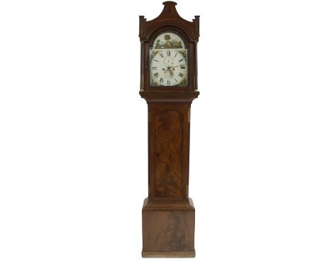 Mahogany&nbsp;eight day longcase clock, the 12" painted arched dial signed Bradshaw, Canterbury under a subsidiary seconds di