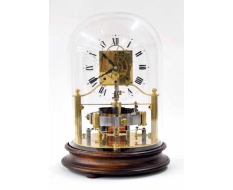 Good reproduction copy of Murday's Patent electric clock, the 6.25" Perspex chapter ring with open centre, the brass movement
