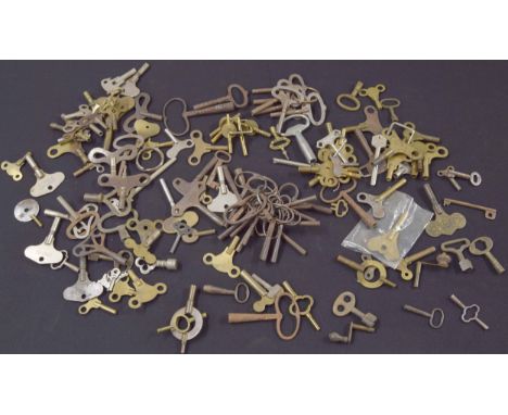 Very large quantity of various but mainly mantel clock winding keys 