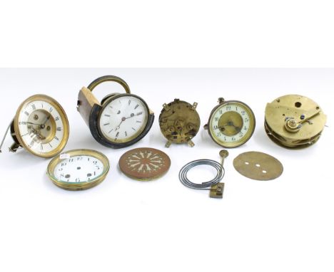Incomplete French clock movement signed Bienayme á Dieppe;&nbsp;also five other various French two train mantel clock movemen