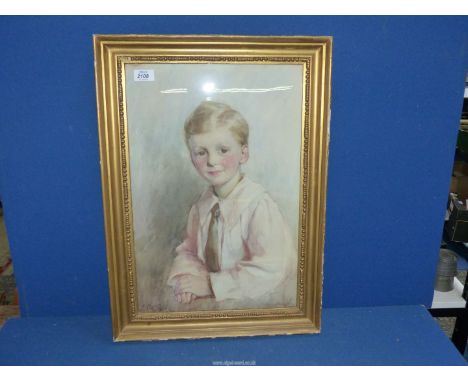 A Watercolour of a young boy, signed K Meyer.