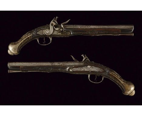 dating: First half of the 19th Century provenance: Turkey, Smooth-bore, round, 16 mm cal. barrels, with square base with a ma