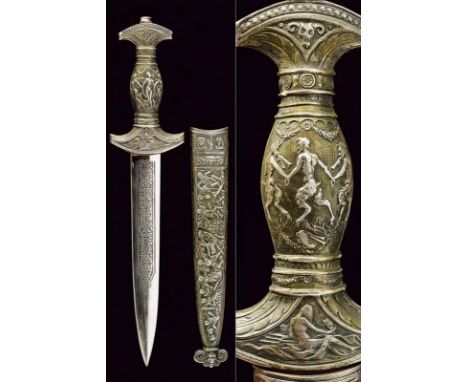 dating: circa 1900 provenance: Europe, Straight, double-edged blade, of lenticular section, partially engraved with floral mo