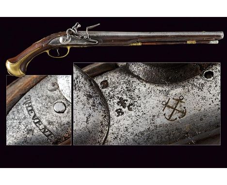 dating: First half of the 18th Century provenance: France, Smooth-bore, two-stage, 17 mm cal. barrel, with brass fore-sight. 