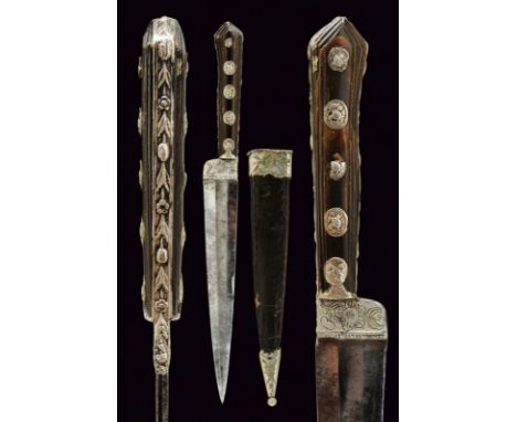 dating: circa 1800 provenance: Genova, Strong, straight, single-and false-edged blade with grooved back, tang covered with si
