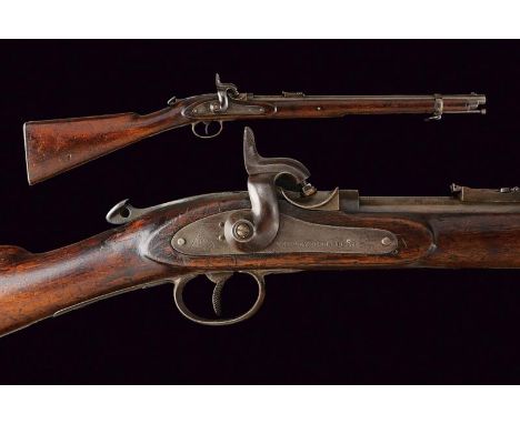 dating: Third quarter of the 19th Century provenance: England, Round, rifled, 12 mm cal. barrel, with fore-sight, foldaway an