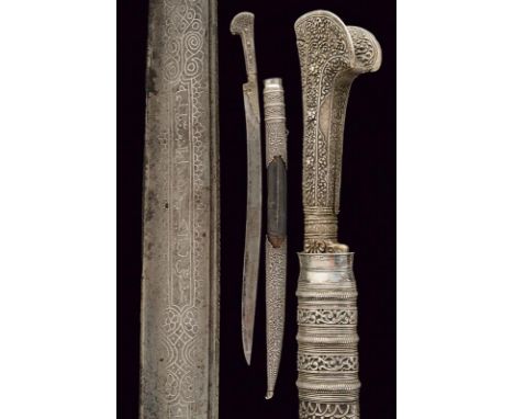 dating: Second half of the 19th Century provenance: Greece, Long, curved, single-edged blade, with rear groove, decorated wit