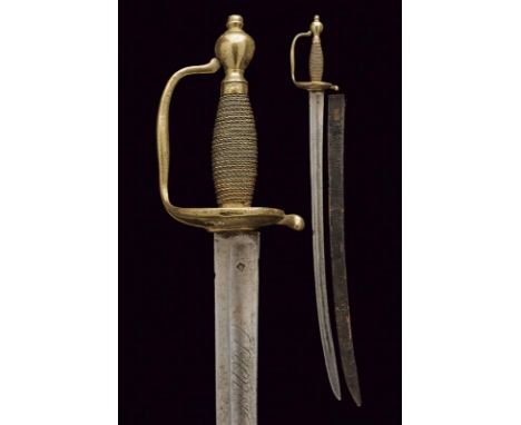 dating: Mid 18th Century provenance: France, Curved, single-and false-edged blade with central fuller, marked 'Gren.ers Posti