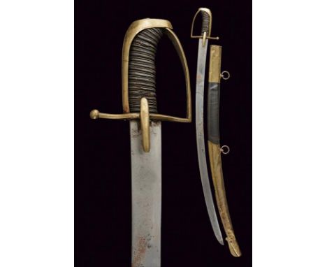 dating: 1770/80 provenance: France, Wide, flat, single-and false-edged blade, base with oval crowned stamp 'R'. Brass mono-qu