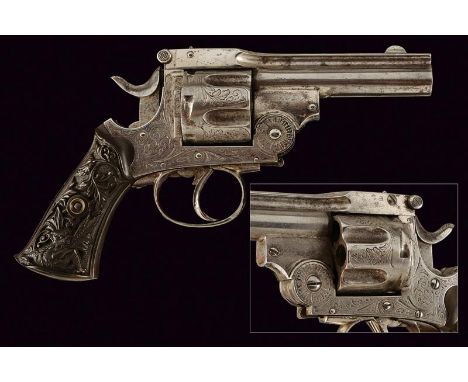 dating: 1875-1890 provenance: Belgium, Cylindrical, rifled, cal. 380 barrel, with high rib with fore-sight, swiveling. Six-sh