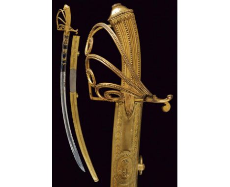 dating: Early 19th Century provenance: Southern Italy, Wide, curved, single-and false-edged blade with large fuller, first pa