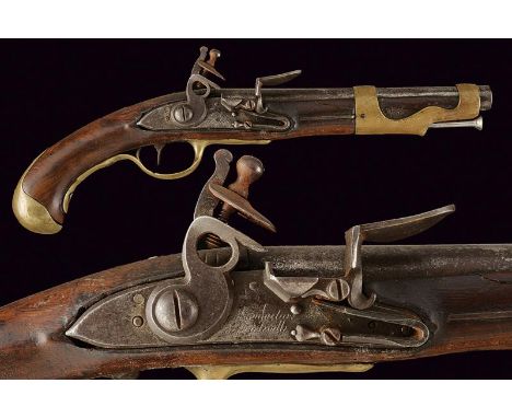 dating: Second half of the 18th Century provenance: France, Round, smooth-bore, 18 mm cal. barrel, stamped and with model mar